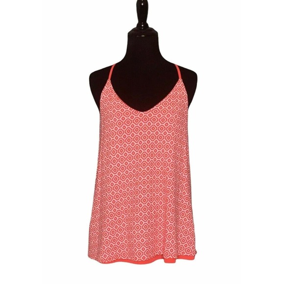 Banana Republic Orange Geometric Print Racer Back Blouse S - Picture 1 of 11
